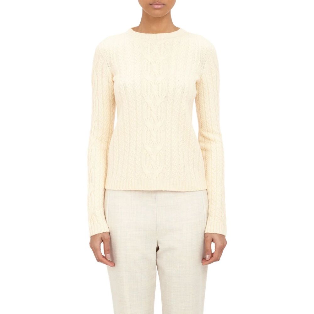The Row Cashmere Wool Cable Knit Sweater Womens Small Luxury Cream Preppy